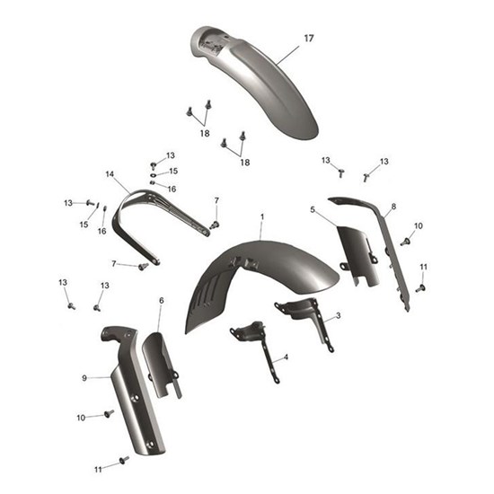 Bild von Front Fender Upper, TA181510, Storm Grey
