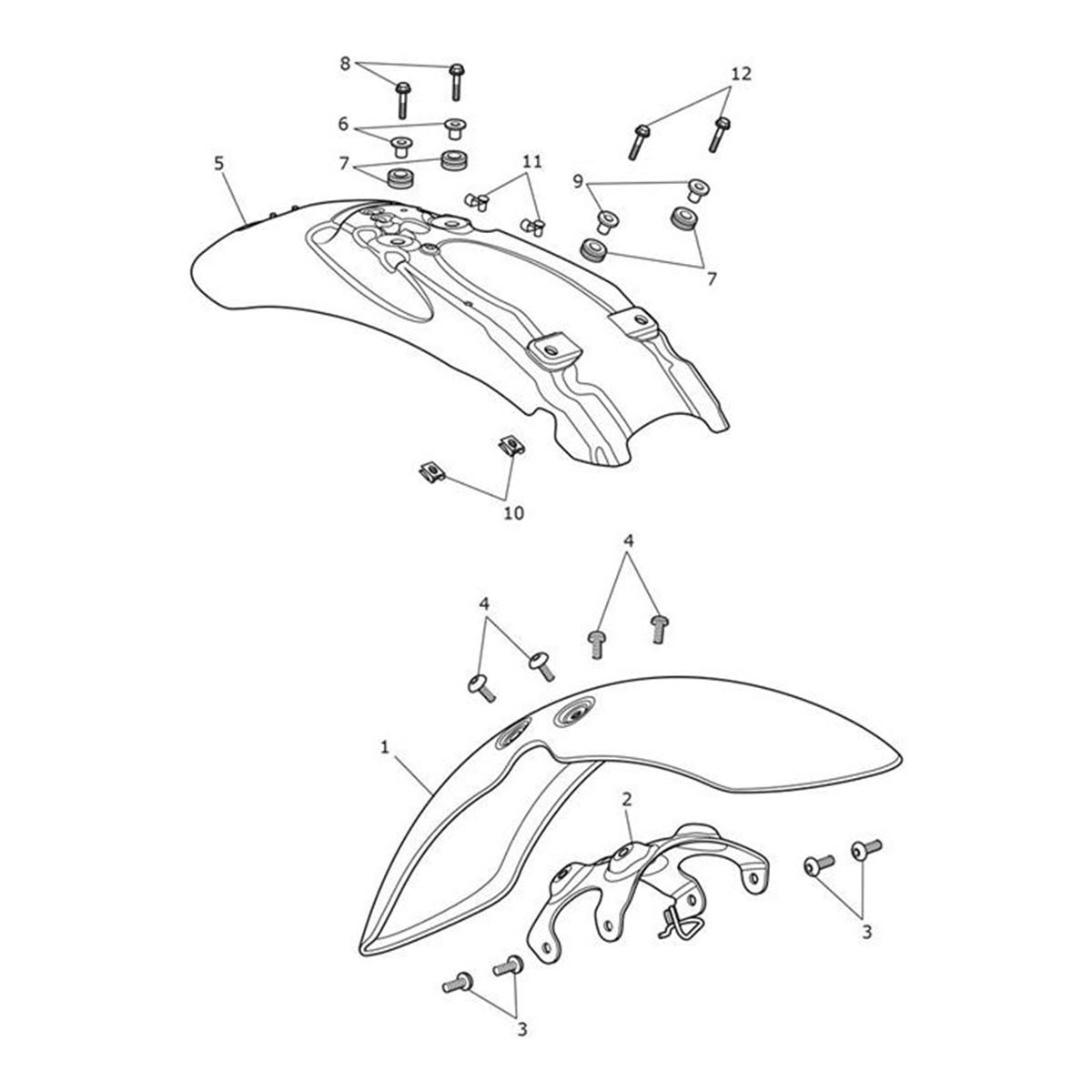 Bild von Front Mudguard, Matt Aluminium Silver