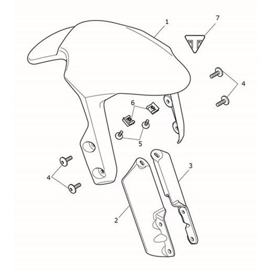 Bild von Front Mudguard, Matt Aluminium