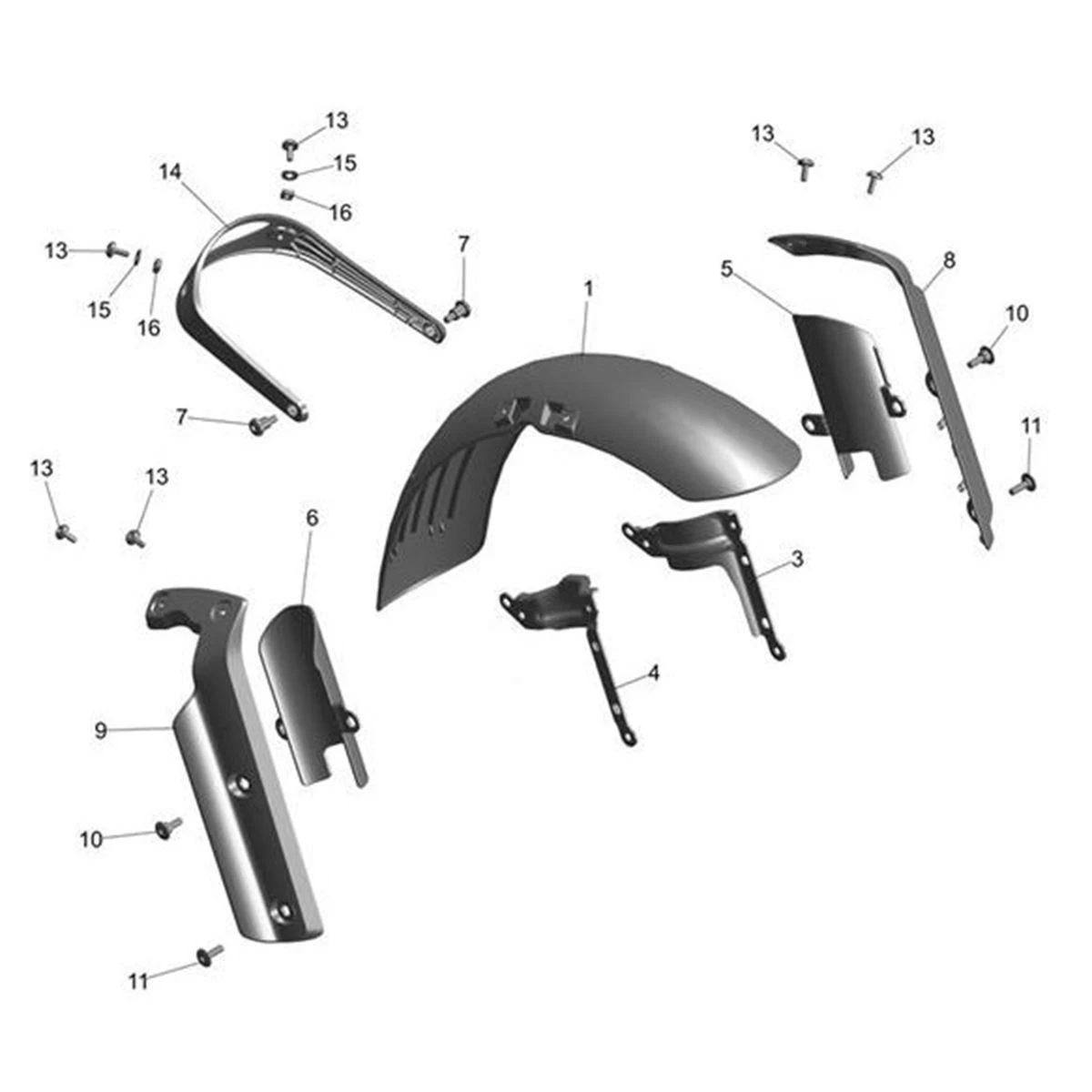 Bild von Front Mudguard, Matt Silver
