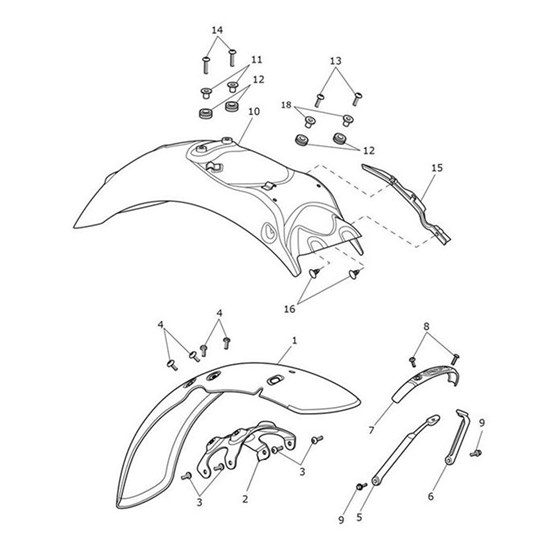 Bild von Front Mudguard, Meriden Blue