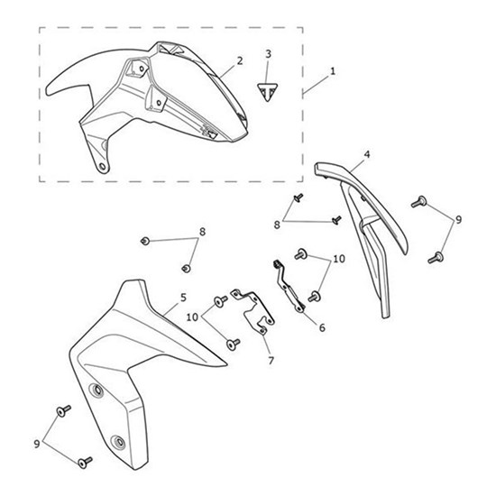 Bild von Front Mudguard, RH, Matt Sapphire