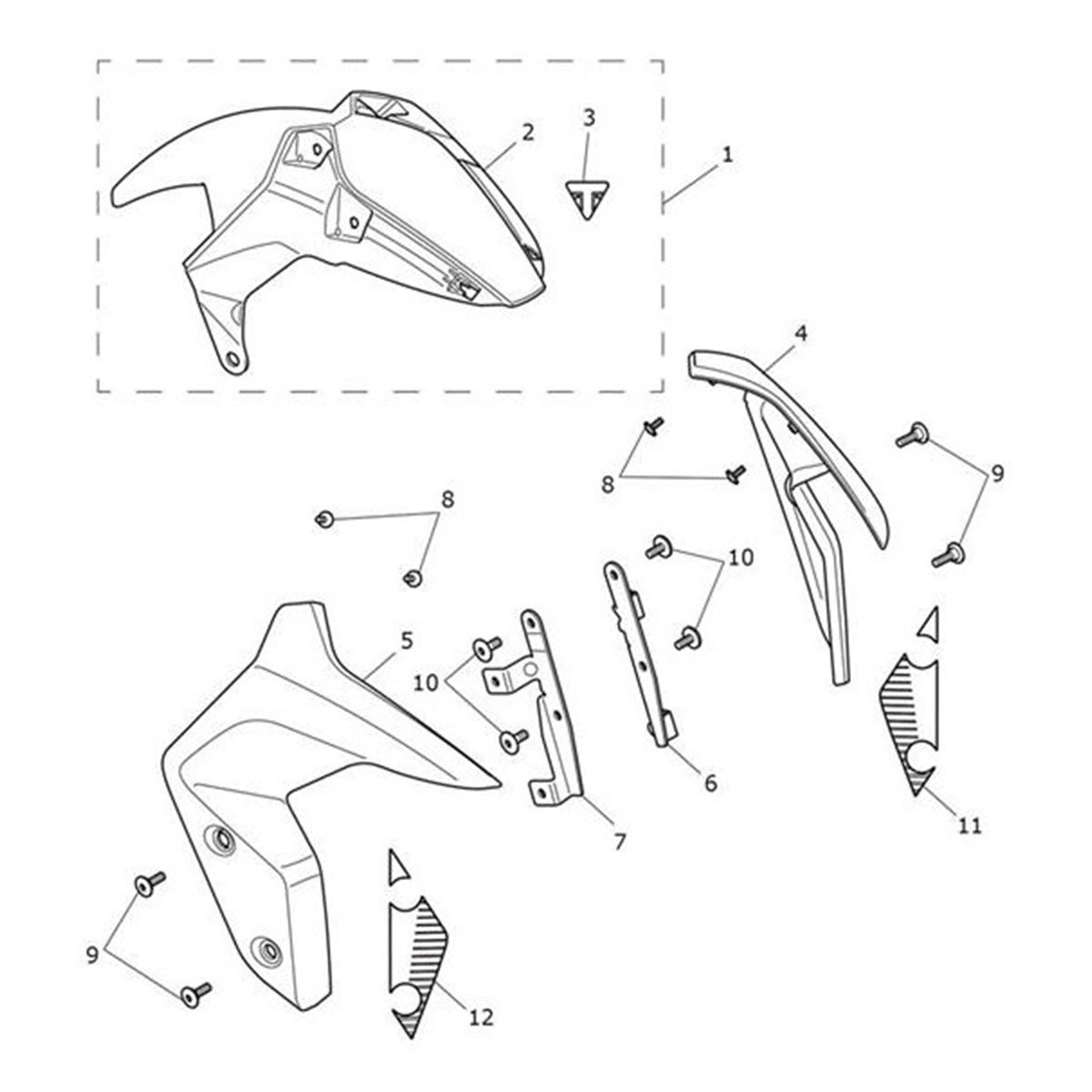 Bild von Front Mudguard Assy, Centre