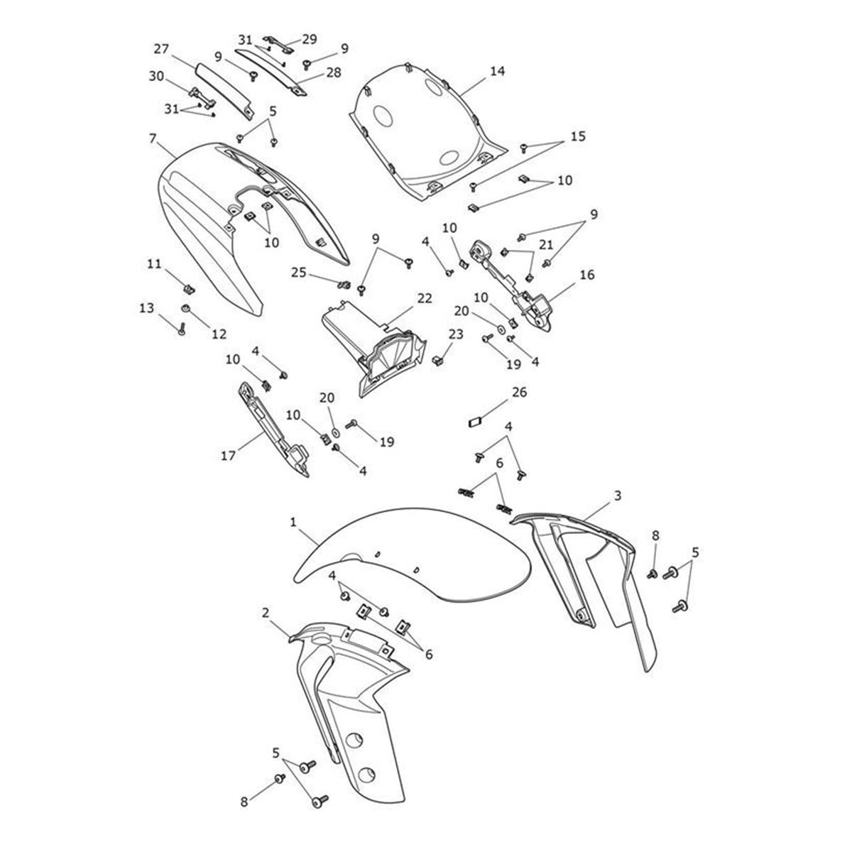 Bild von Front Mudguard Bracket, LH, Pntd