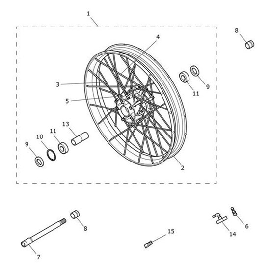 Bild von Front Wheel, Spoked, 21 x 2.15