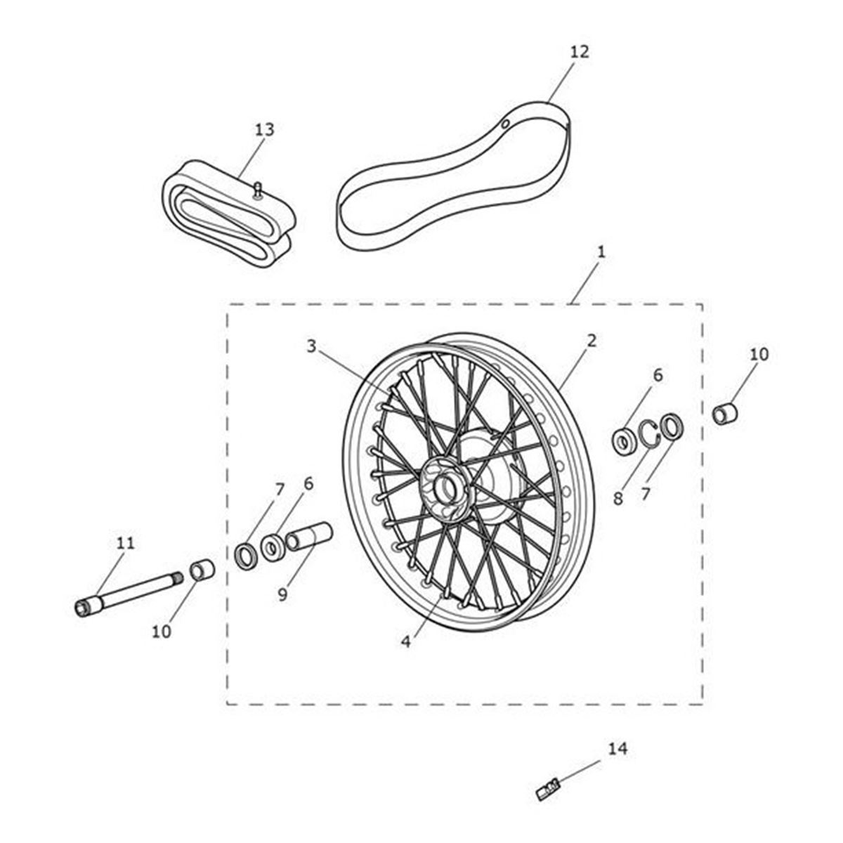 Bild von Front Wheel Assembly, 18 x 2.75, Black