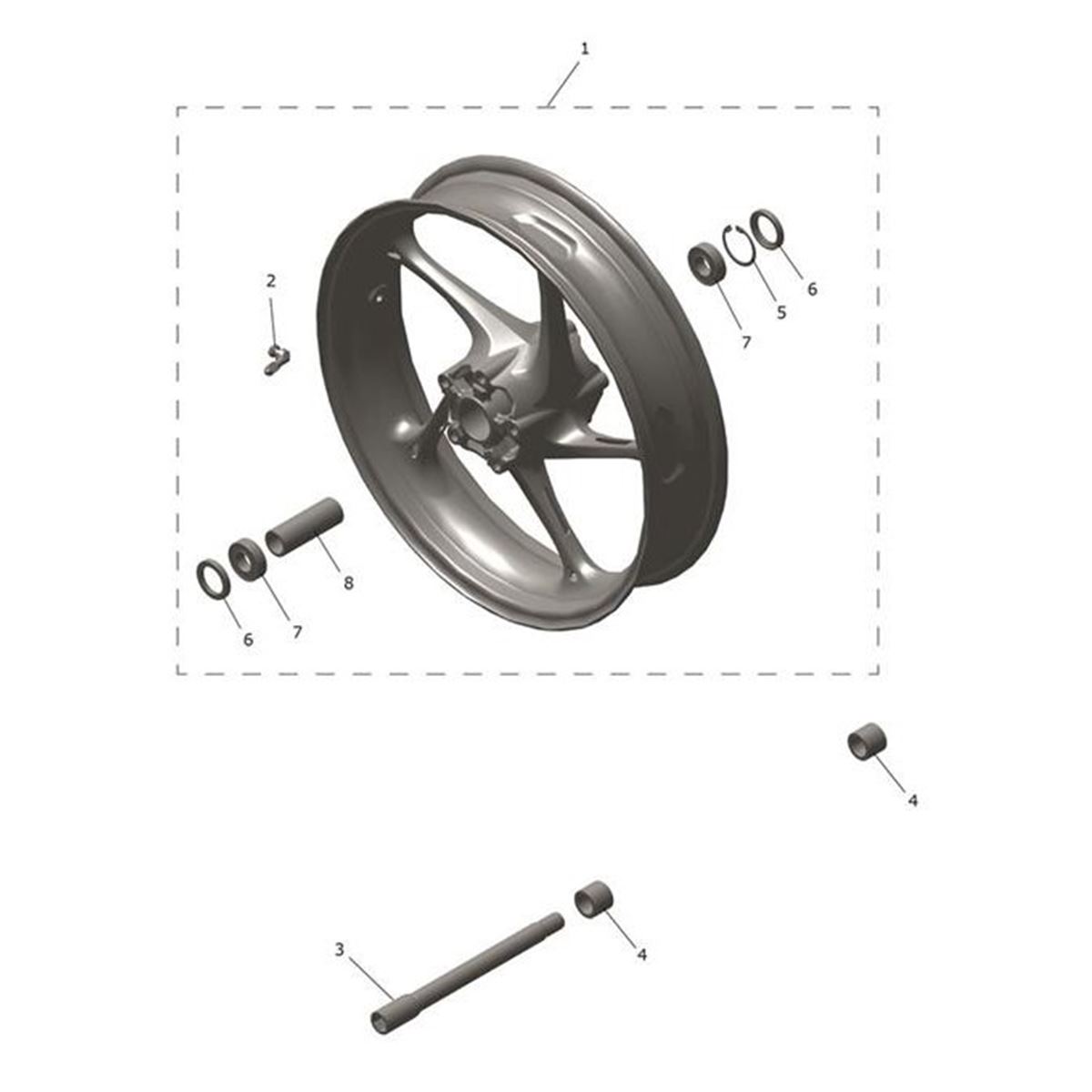 Bild von Front Wheel Assembly, Spares