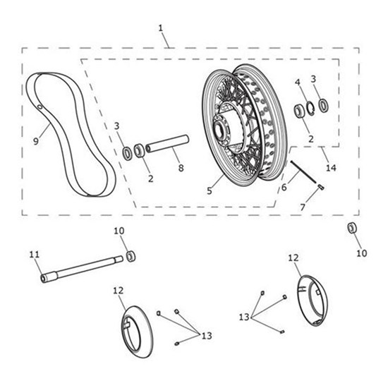 Bild von Front Wheel Assy, 16 x MT3.5