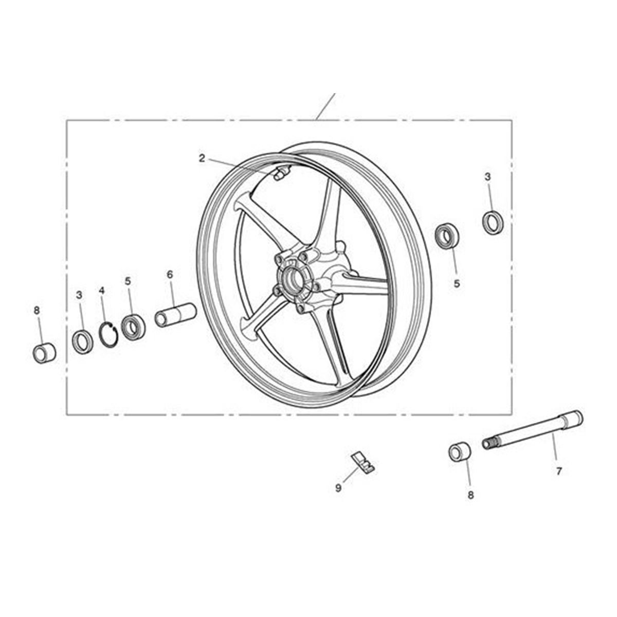 Picture of Front Wheel Assy, 3.5 x 17, Graphite