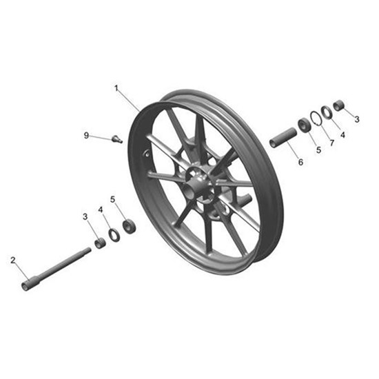 Bild von Front Wheel Assy, Scrambler 400, W/O Tyre