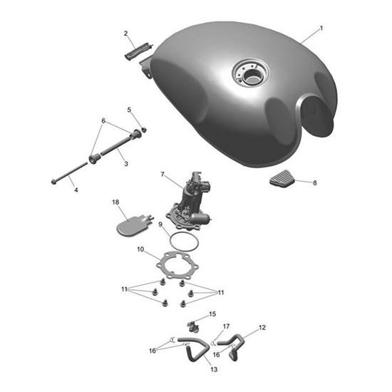 Bild von Fuel Tank, Pearl White/Phantom Blk