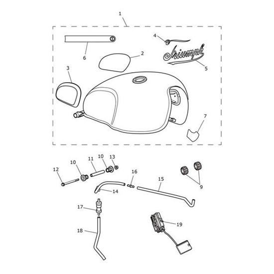 Bild von Fuel Tank Assembly, Aluminium Silver