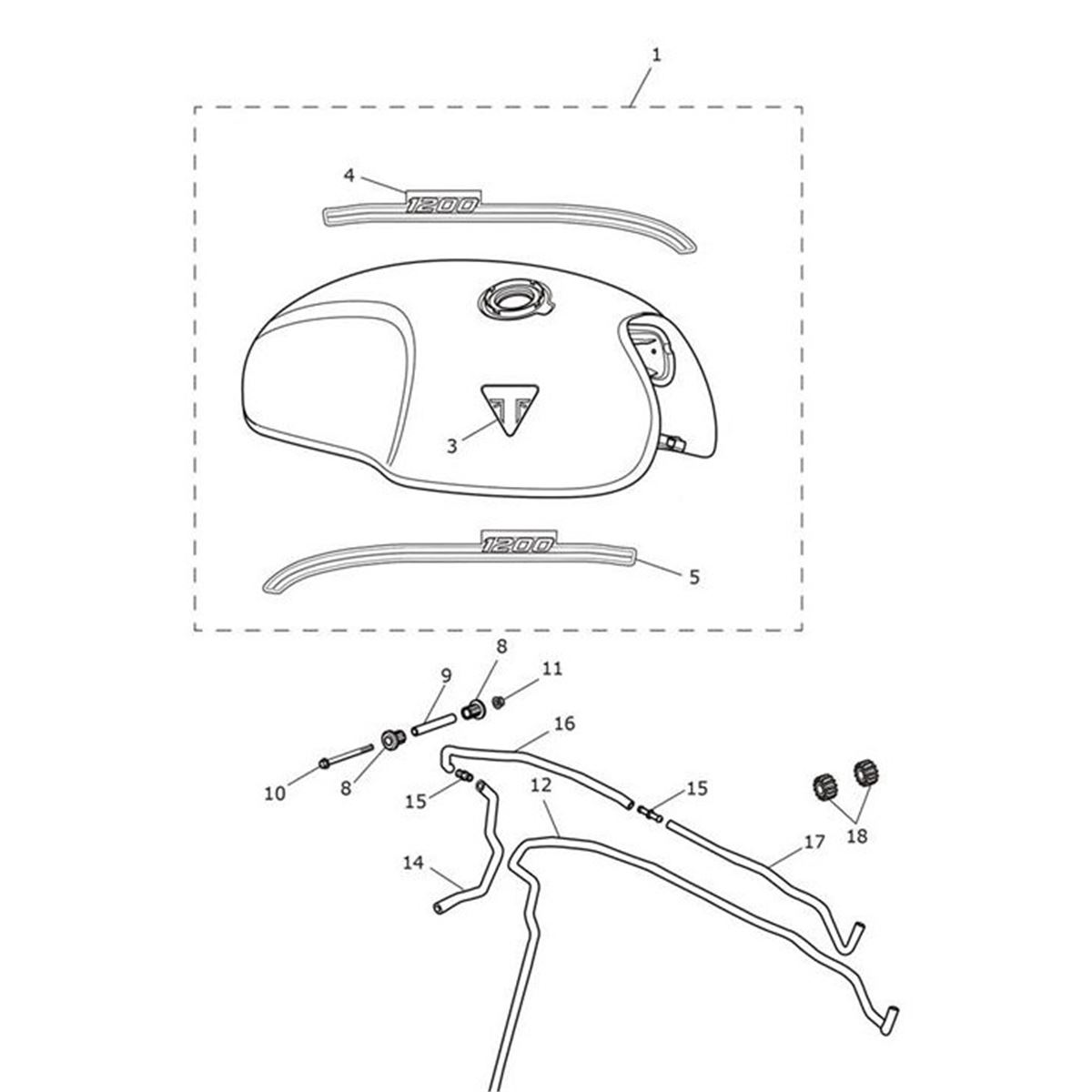 Bild von Fuel Tank Assembly, Aluminium Silver