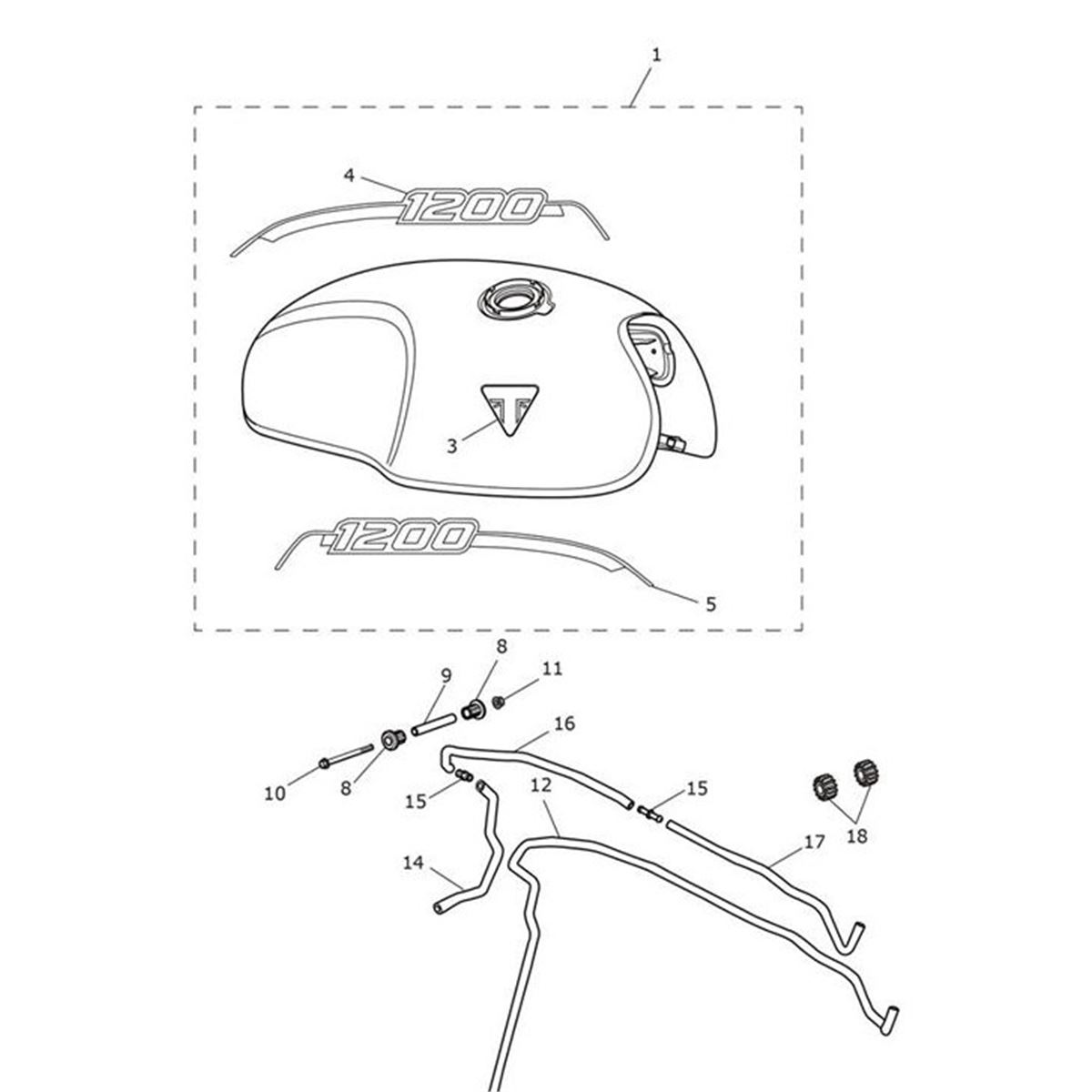 Bild von Fuel Tank Assembly, Crystal White
