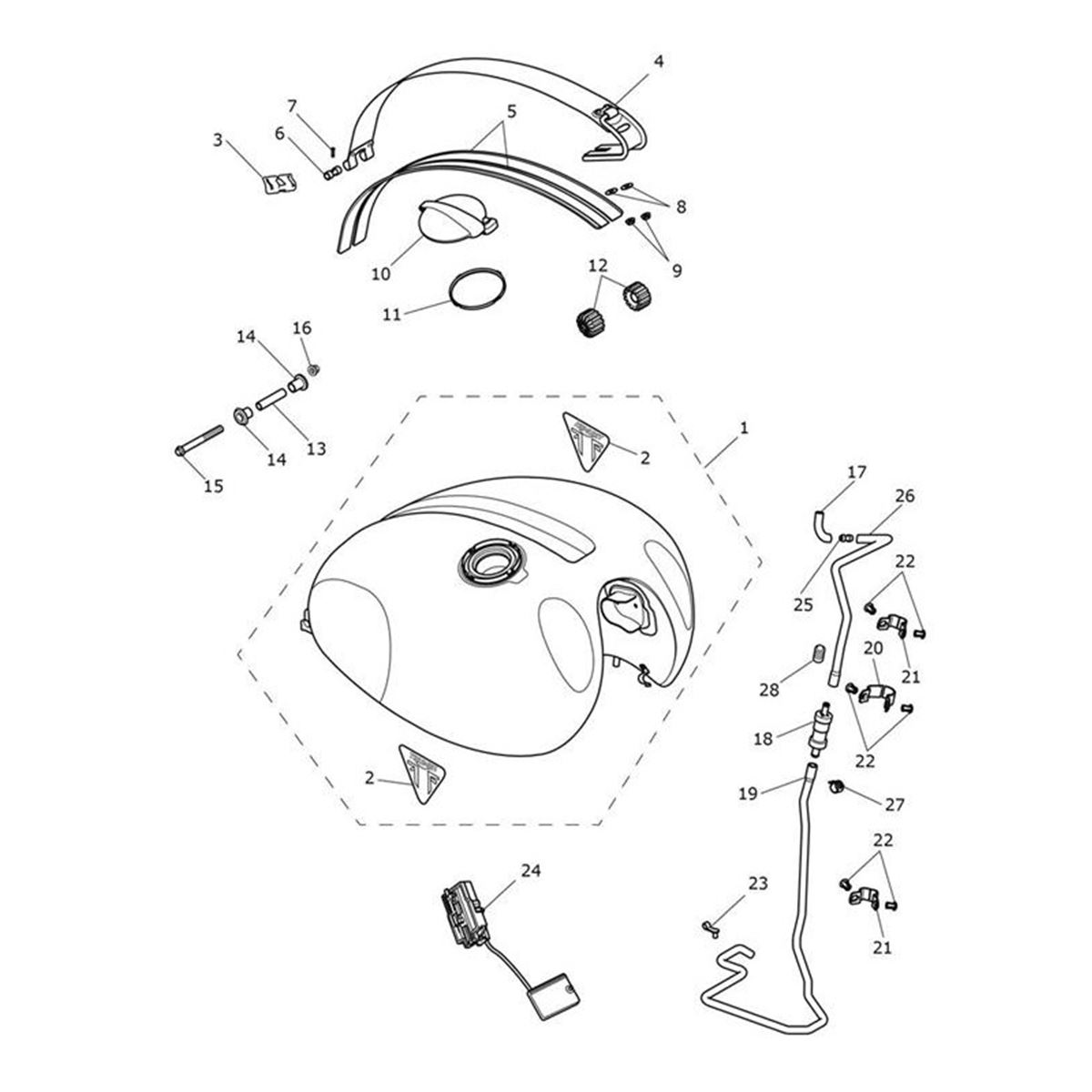 Bild von Fuel Tank Assembly, Sapphire Black