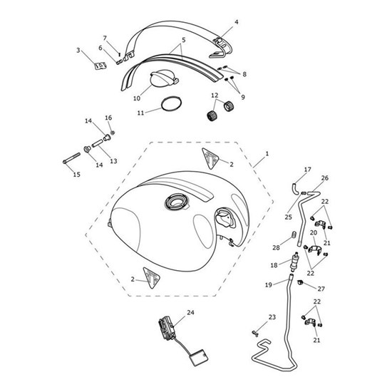 Bild von Fuel Tank Assembly, Sapphire Black