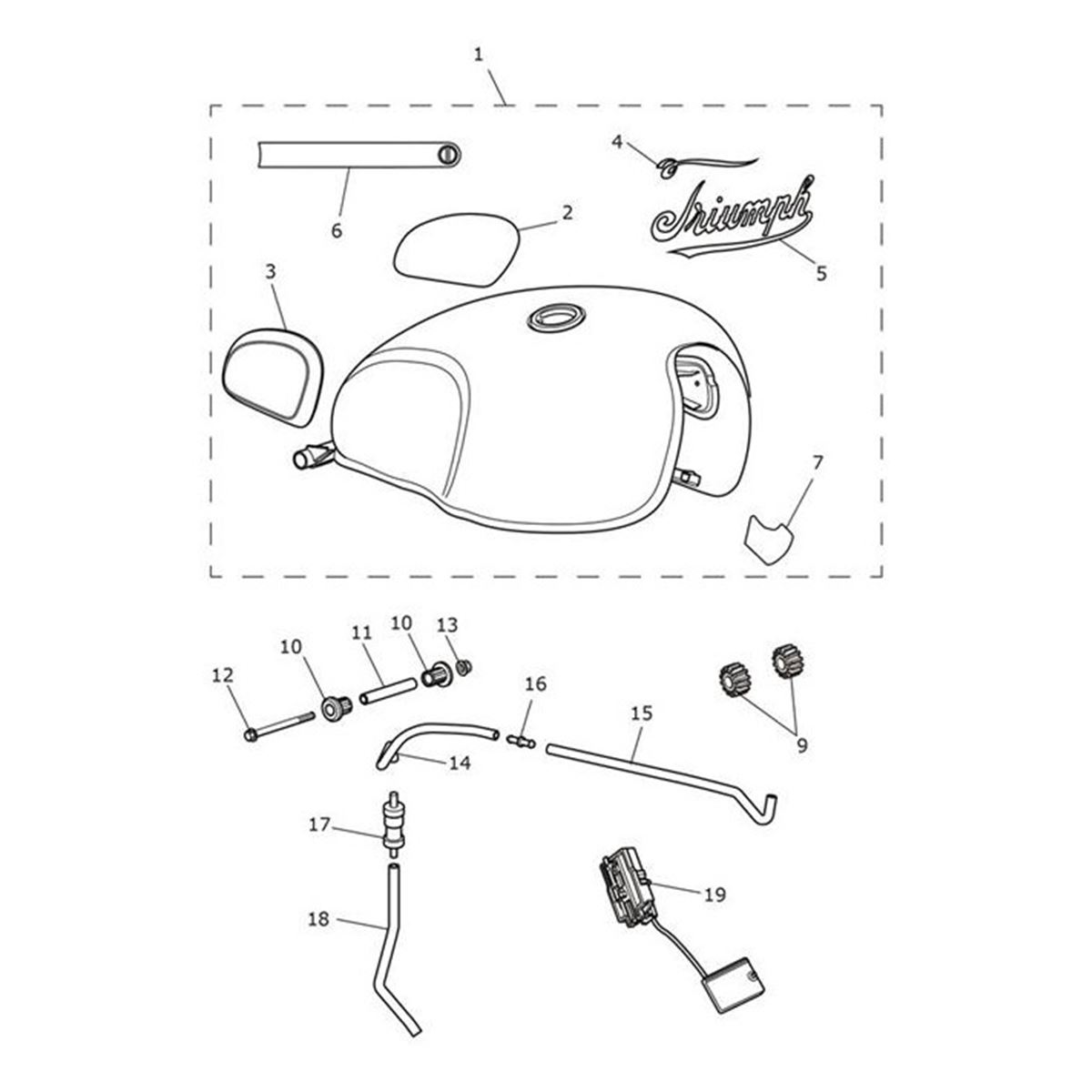 Bild von Fuel Tank Assembly, Sapphire Black