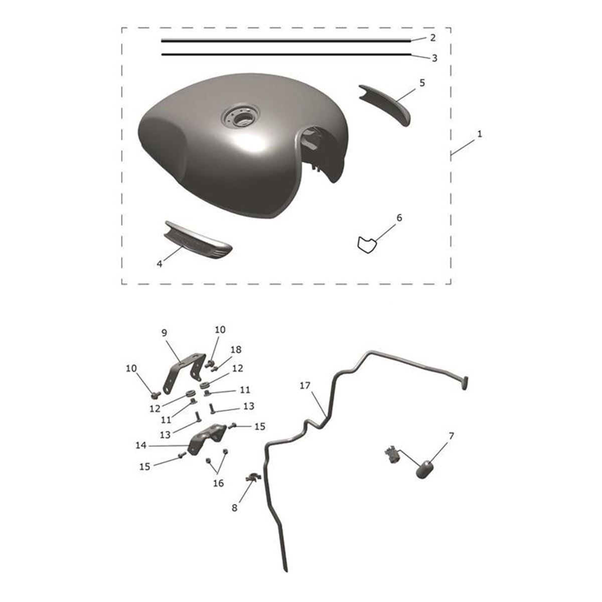 Bild von Fuel Tank Assy, Carnival Red/Crystal White