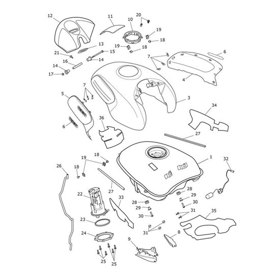 Bild von Fuel Tank Cover, Silver Ice