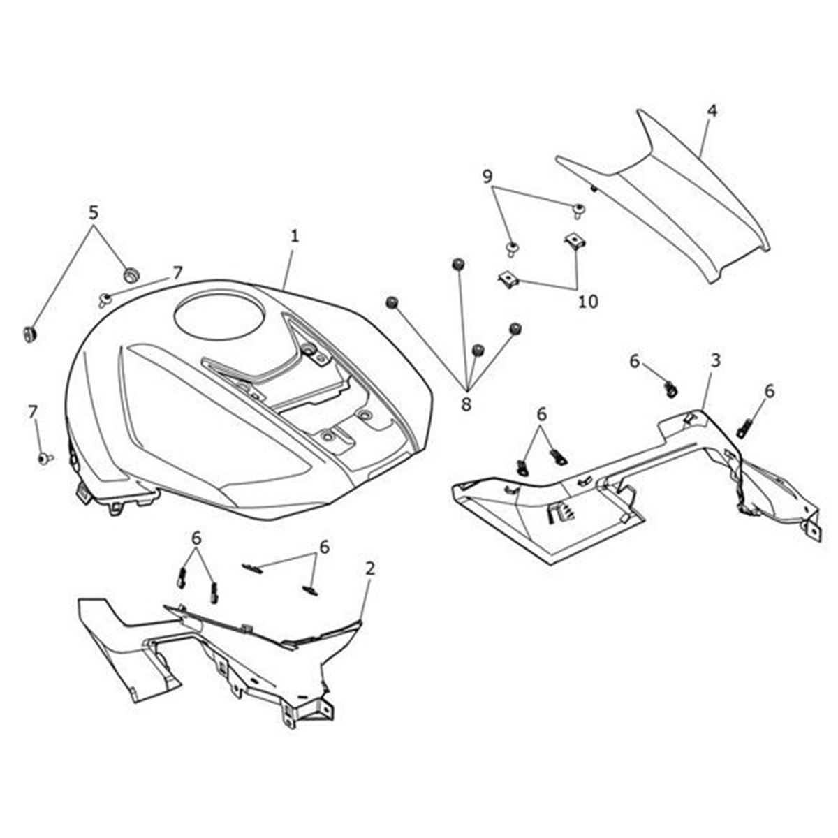 Bild von Fuel Tank Panel, Front, Matt Baja Orange
