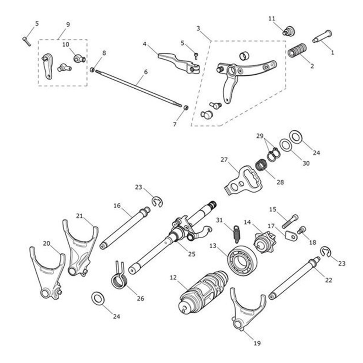 Bild von Gear Lever Assy, Front