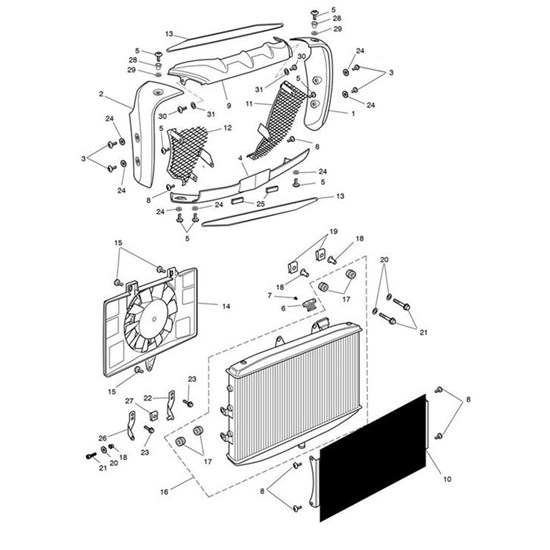 Bild von Grille Assy, Rad, Front, LH