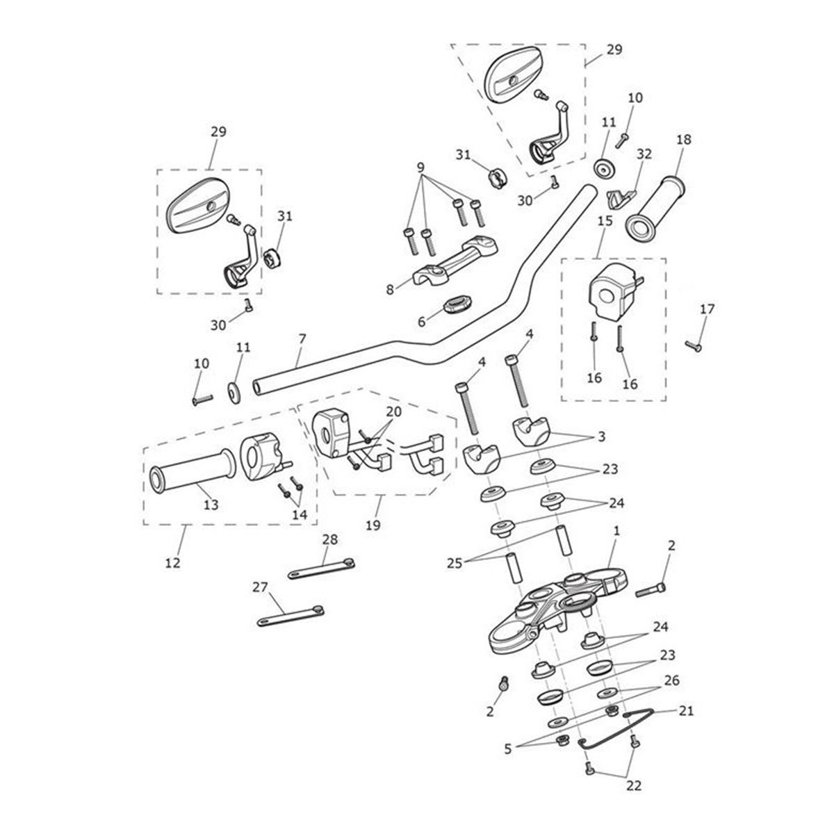 Bild von Handlebar, Clamp, Linked