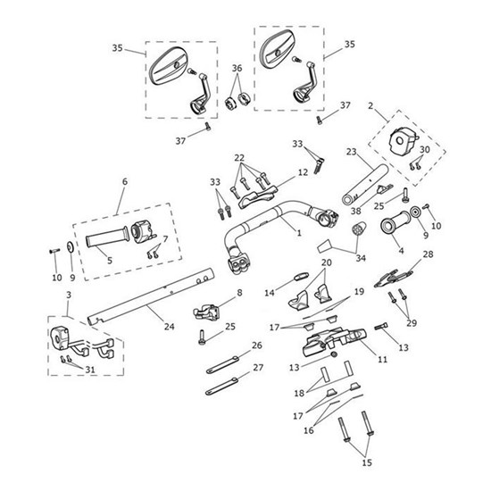 Bild von Handlebar Tube, RH, Black