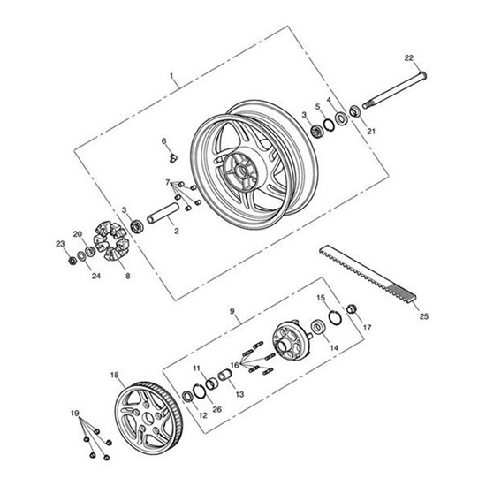 Bild von Kit, Pulley Assy + Nuts, Slv