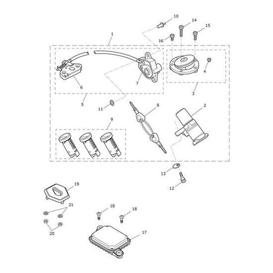 Bild von Lockset, RH Routing, Immobiliser