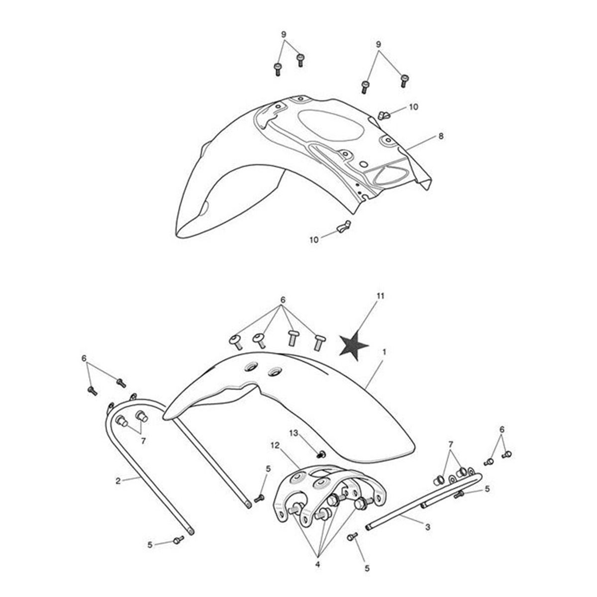 Bild von Mudguard Assy, Rear, Painted