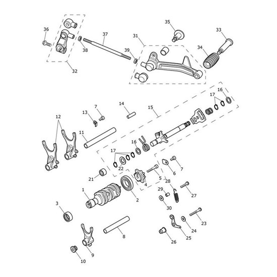 Bild von Pedal Assy, Gearchange, Satin