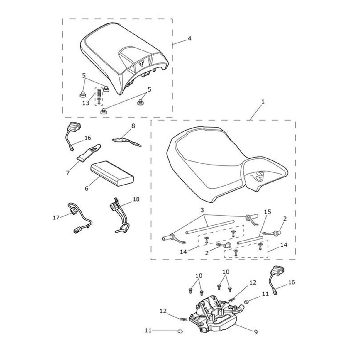 Bild von Pillion Seat Assembly, Heated