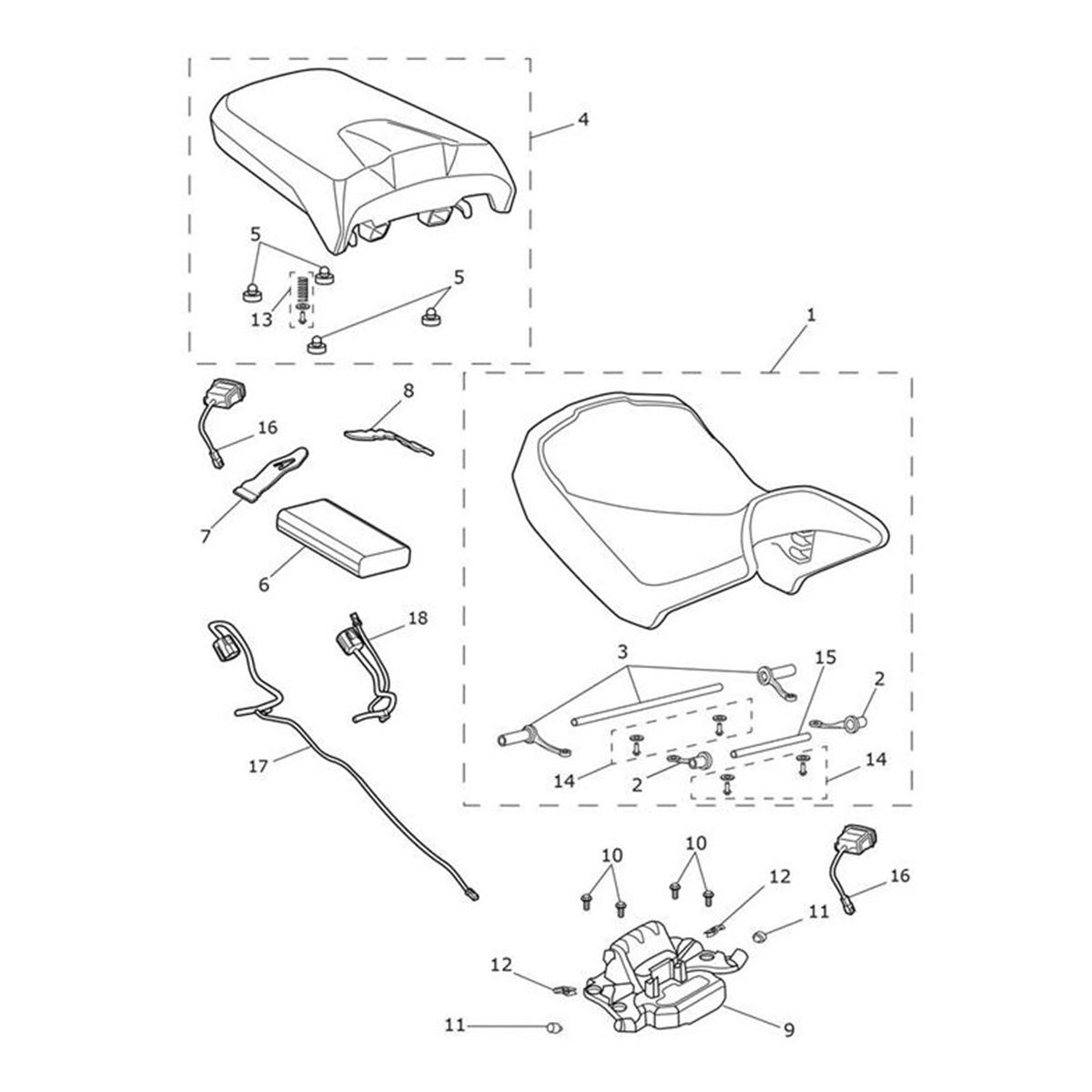 Bild von Pillion Seat Assy, Heated