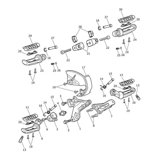 Bild von Rear Footrest, LH, Black