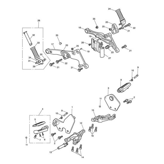 Bild von Rear Footrest Assy, LH