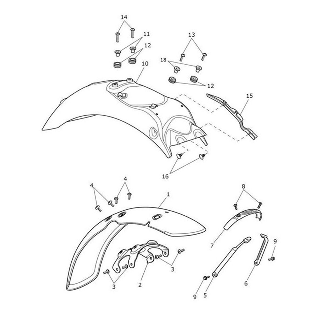 Bild von Rear Mudguard, Meriden Blue