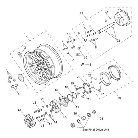 Bild von Rear Wheel Assembly, 16 x 7.5