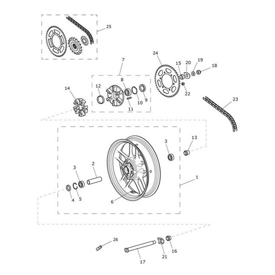 Bild von Rear Wheel Assembly, Black