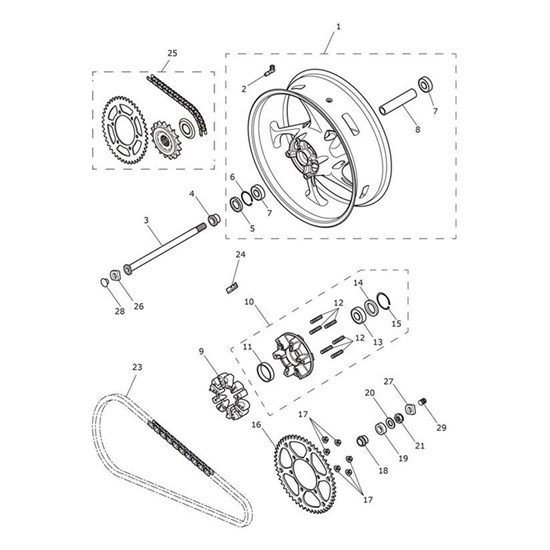Bild von Rear Wheel Assembly, Red, Spares