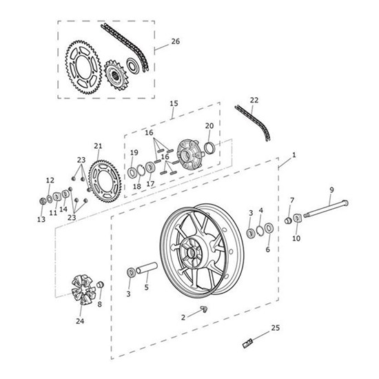 Bild von Rear Wheel Assy, 17 x 4.25