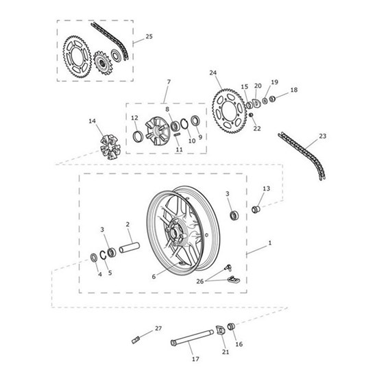 Bild von Rear Wheel Assy, Black