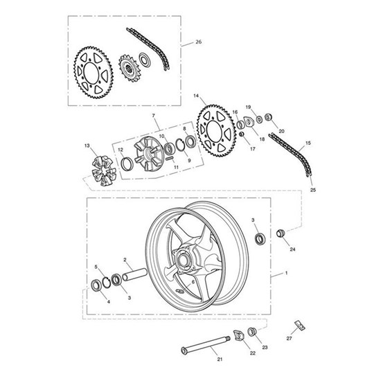 Bild von Rear Wheel Assy, Graphite