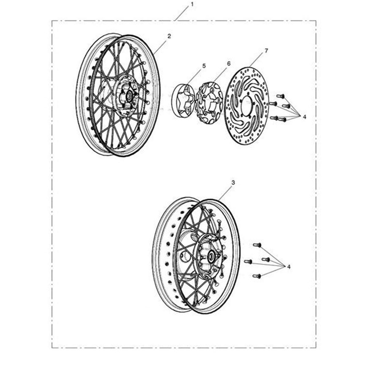 Picture of Rear Wheel Assy, Spoked, 17 x 4.25
