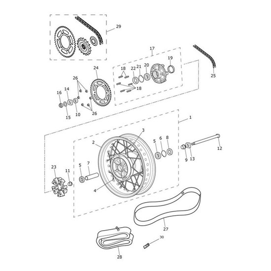 Bild von Rim, Rear Wheel, 17 x 4.25, Al
