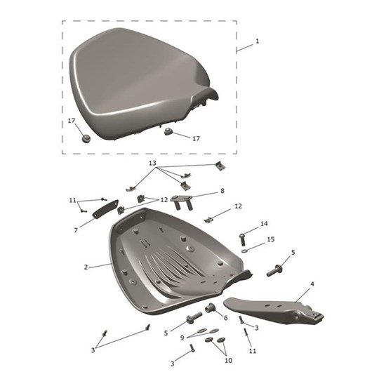 Bild von Seat Pan, Rider, Brushed
