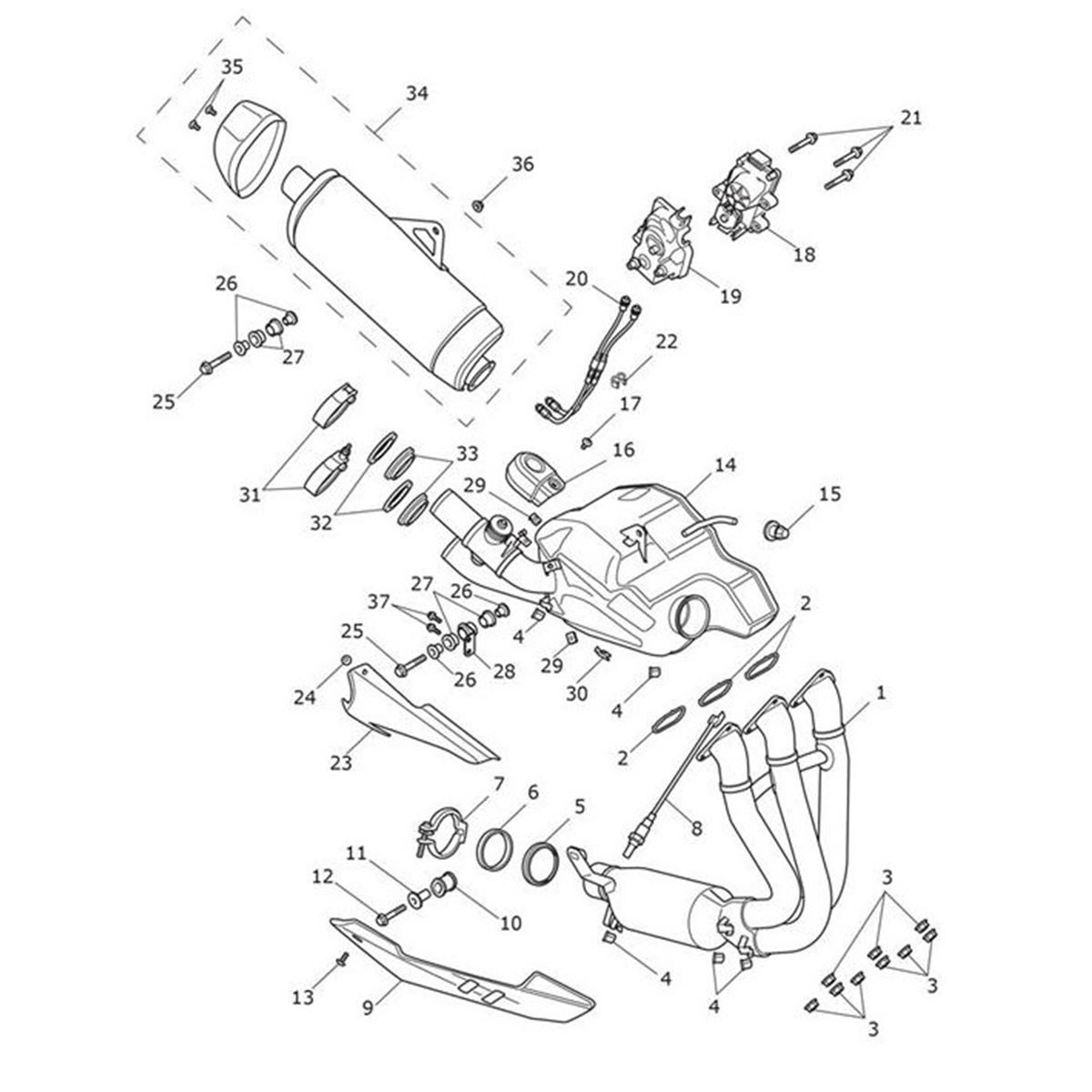 Bild von Silencer Assembly, Twin Pipe