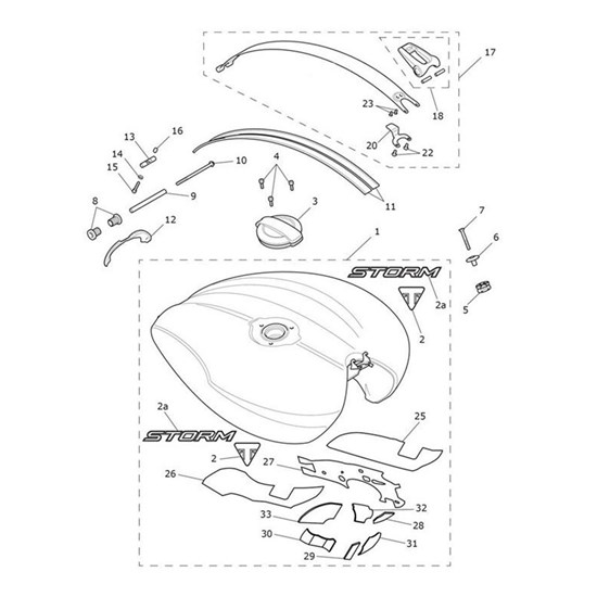 Bild von Spares Fuel Tank Assembly, Granite/Sapphire Black