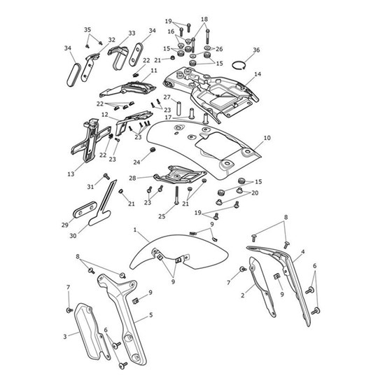 Bild von Support, Mudguard, LHF, Sapphire Black