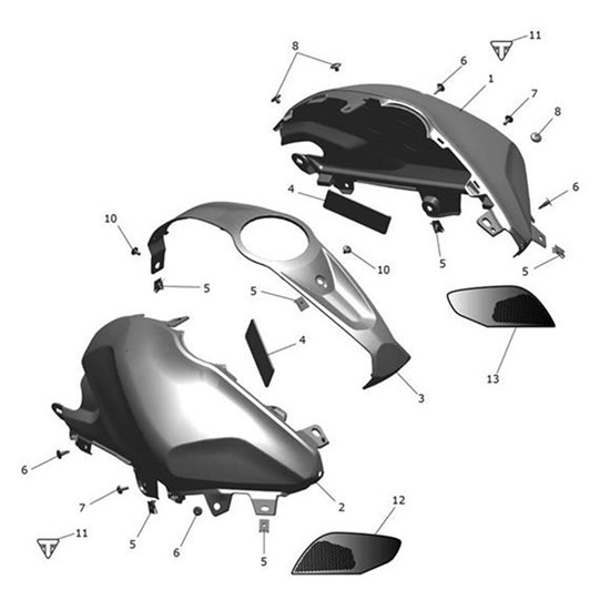 Bild von Tank Cover, RH, Aluminium Silver